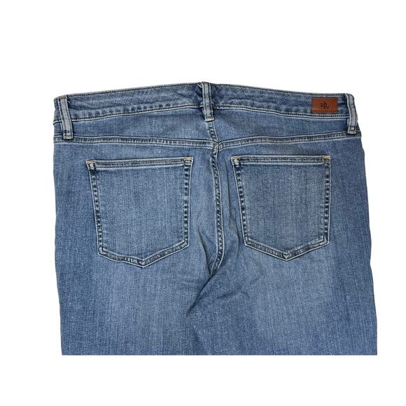 Lauren Ralph Lauren Mid Rise Stretch Straight Leg Blue Jeans 14 Casual ED - Picture 8 of 12